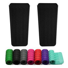 2 Pack Heat Resistant Silicone Mat Pouch for Flat Iron, Curling Iron,Hair Straightener,Hair Curling Wands,Hot Hair Tools (Black&Black)