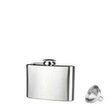 Hip Flask For Liquor 4 Oz Stainless Steel Leak Proof With Funnel Flask Set Men Flask Women Flask Set (Silver)