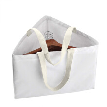 Foldable Triangle Hanger Organizer Bag – Waterproof, Portable, Space-Saving Wardrobe Storage with Handle, White