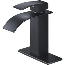 Black matte bathroom sink faucet single handle 3-hole