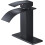 Black matte bathroom sink faucet single handle 3-hole 1