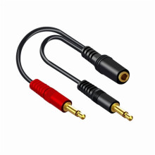 Headphone Splitter Adapter 3.5mm Female to Dual 3.5mm Male Splitter Cable for PC and Smartphone Audio