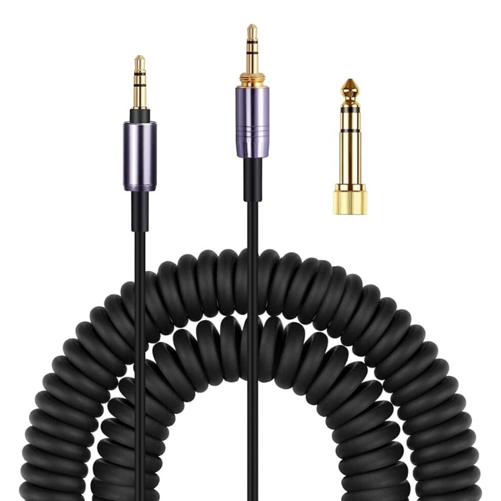 1.5M Spring Wire Headset Cable Cord With 6.35Mm Adapter For Wh-1000Xm3 Xm2 Xm4/H900n H800/Wh-Xb910n/Mdr-Xb950bt 9496895157751