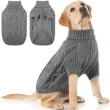 Thermal Knit Dog Sweater for Large Dogs – Christmas Turtleneck, Stretchy Cold-Weather Outfit, Compatible with Pitbull & Big Breeds