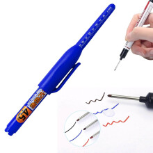 Long Head Deep Hole Marker Pens Waterproof Deep Reach Markers - 20mm Carpenter Construction Marking Tool for Metal, Wood & Pipe (5ml)