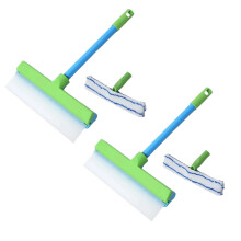 2Pcs Window Cleaning Kit, Window Squeegee, Silicone Window Squeegee Kit, Window Cleaning Scraper For Shower Glass Mirror Door Car One Size A