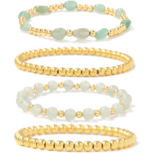 Gold Beaded Bracelets for Women Gold Bracelet Stack Natural Stone Bracelet Healing Bracelet