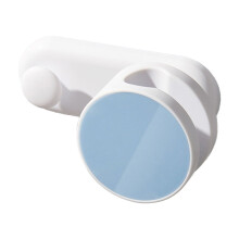 Light Blue Adjustable Hanging Shower Head Bracket with Hook, No-Drill Install, 5x2.8x2.6", Durable Plastic, Compatible with Most Showerheads