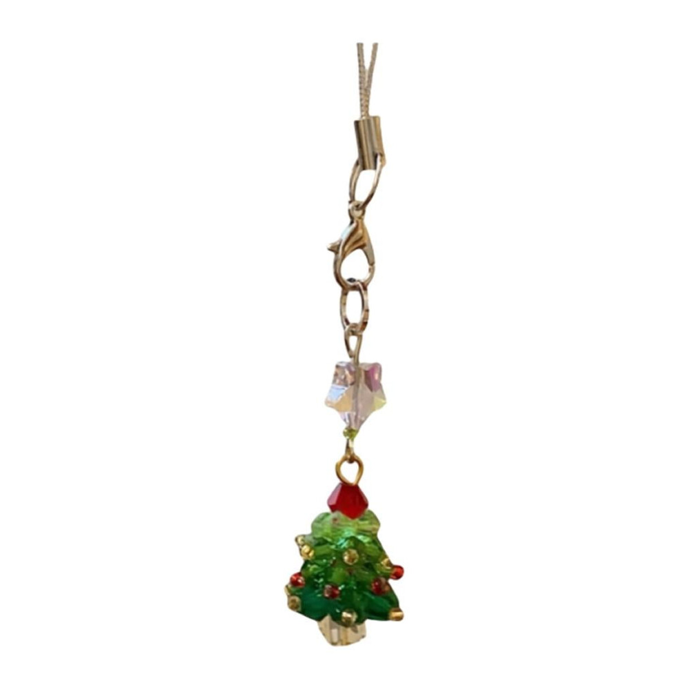Beaded Christmas Tree Mobile Phone Pendant Keychain Acrylic Beaded Keychain Charm Phone Bead Phone Lanyard Mobile Colorful Chain 9327961644748