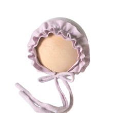 Soft Spandex Lace Trimmed Bonnet for Newborns 0-2 Month Baby Photography Hat Chin Tied Caps Enhances Elegances