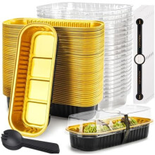 Mini loaf pans with lids 50-pack rectangle aluminum foil