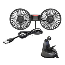 Head Car Fan USB Powered Cooling Fan for Truck SUV Home Office Auto Suction Cup Cooling Fan Vehicle Mounted Fan