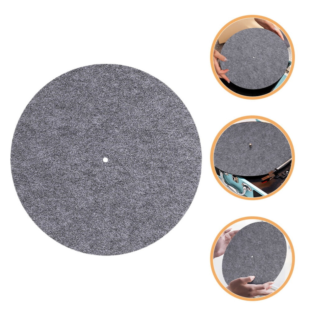 Felt Turntable Platter Mat For Vinyl Records Protective Cushion With Noise Absorbing Features Grey 9313598125866