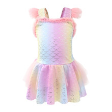 AWZXDE Girls One Piece Swimsuits Themed Two Piece Sea Tail Bathing Suit With Sparkly Scale Design For 3 12Y Pink