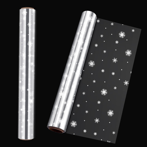 Snowflake Pattern Cellophane Wrap Roll 3000x40 cm