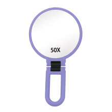 Modern 3-in-1 Magnifying Mirror, 50X, Black & Gold, 24cm, Handheld/Wall/Tabletop, Double-Sided, 360 Adjustable