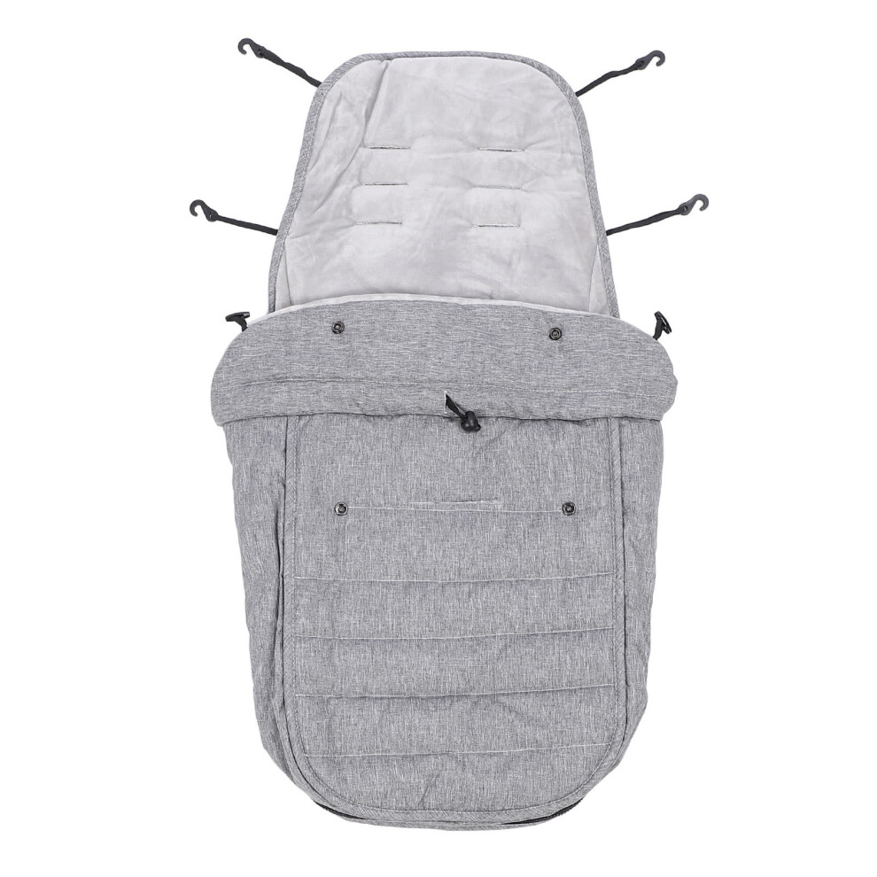 Universal Windproof Stroller Footmuff With Adjustable Lock, Warm & Cozy, Fits T‑Handle Pushchairs, Gray