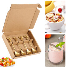 Ensemble de couverts en acier inoxydable, comprenant une cuillère à café, une petite cuillère pour dessert, yaourt et glace, et des couverts aux