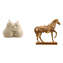 Horse Statue Bookends – Porcelain & Resin, Modern Minimalist Decor, Compatible with Home/Office Shelves, Gift Idea