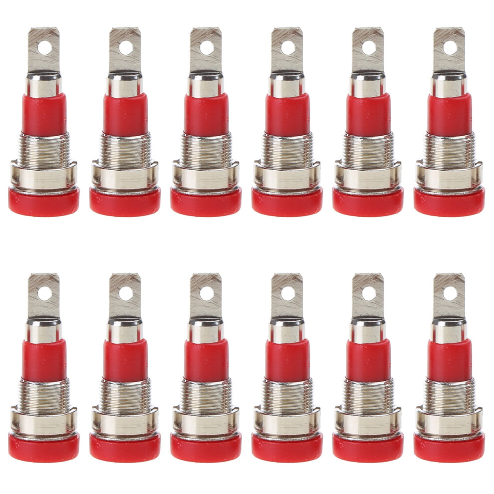 4Mm Banana Socket Female Adapter Panel Mount Binding Post 4Mm Banana Plug Connectors 30-60Vdc 24A 12Pcs Set 9448990585489