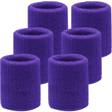 6-Pack 4" Wrist Sweatbands, Absorbent & Breathable Cotton, Compatible with Tennis, Basketball, Running, Football