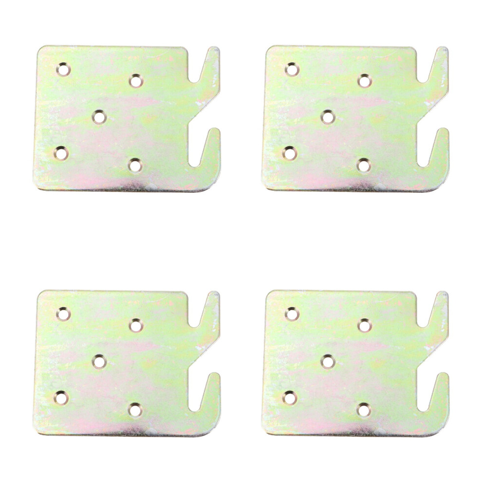4Pcs Bed Accessories Wood Bed Rail Bracket Bed Rail Hooks Plates Beds Frame 9313598126917