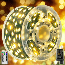 Christmas Tree Lights Outdoor Plug-in 198 FT Warm White 8