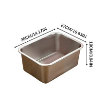 Stainless Steel Cat Litter Box (10.6"x14"x3.9"), Rust/Stain Resistant, Odor-Free, Non-Stick, Easy Clean — Compatible with Cats & Rabbits