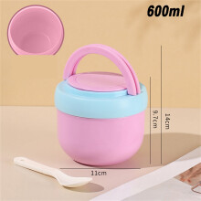Copo térmico portátil de 473 ml (16 oz) para sopa, com tampa e colher, tigela isolada para café da manhã para cereais/aveia/macarrão, próprio