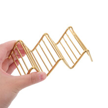 Stainless Steel Taco Holder Rack: V-shaped Tortilla Holder for Pancakes, Tacos Mexican Snacks (2-3 grids of gold)