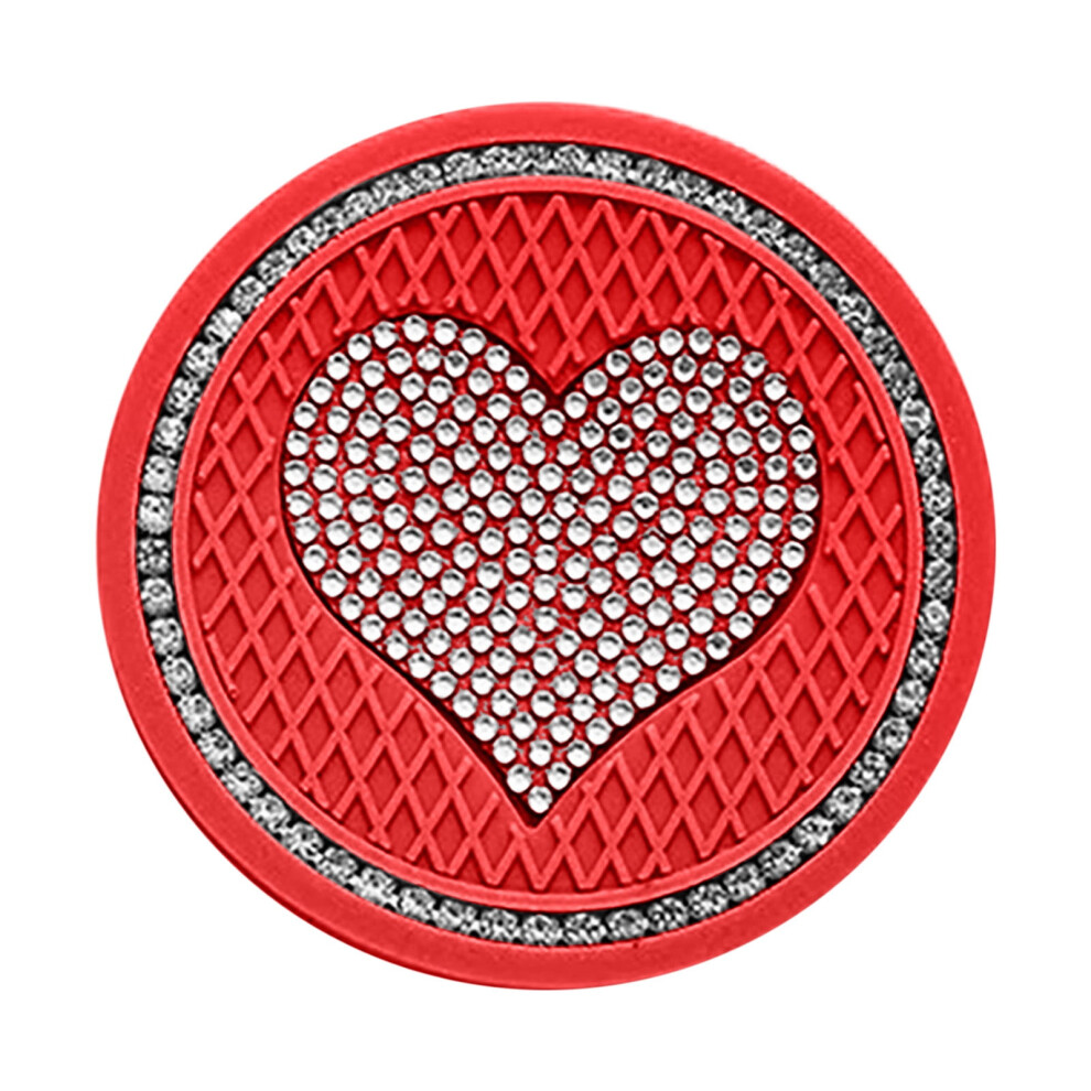 Silicone Drink Coasters Universal Vehicle Bling Cup Holder Insert Car Interior Accessories-2.76 Inch Silicone Slip Crystal Rhinestone Car Universal 9496895160072