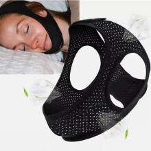 Polyamide Anti-Snoring Chin Strap – Engineered for Comfort: Adjustable Fit, Breathable Durable Fabric for Silent Nights (Black)