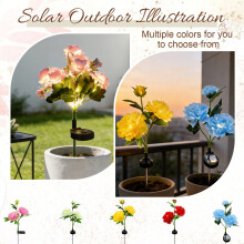 Solcellslampor för blommor och trädgårdar, vattentät rosdesign, 64 cm himmelsblå, för utomhusdekoration på terrassen