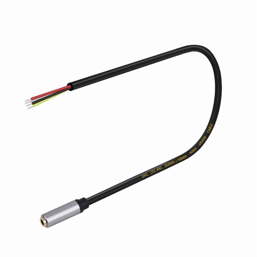 3.5Mm Female Plug To Bare Wire Open End Cable Trrs 4 Pole Stereo Auditory Replacement For Earphones And Microphones 9496895157478