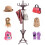 Coat Rack with Umbrella Stand, 12 Hooks, Brown 1