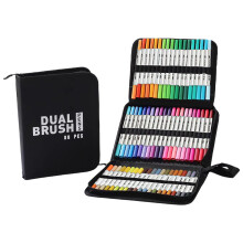 60/72/80/100 Color Paint Markers Drawing Pen Acrylic Marker Acrylic Pen Double Tip Brush Art Marker Pen Craft Supplies