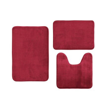 Ensemble de 3 tapis de bain en mousse corail douce, non absorbants, ultra-doux, pour salle de bain, toilettes, cuisine et douche.
