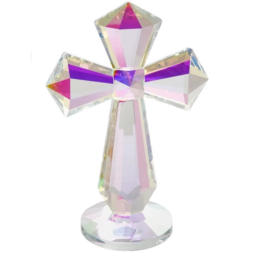 Crystal Standing Cross Religious Statue 1PC