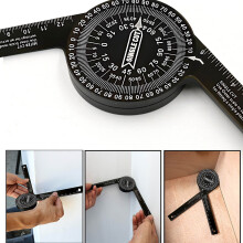 Miter Saw Protractor | Angle Finder & Degree Measuring Tool | Dual-Scale Ruler for Miter/Butt Joints | Engraved Scales | Reduces Waste