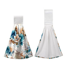 Serviette suspendue à imprimé floral pour la cuisine et la salle de bain - Serviette de bar douce, absorbante et polyvalente, au design résistant
