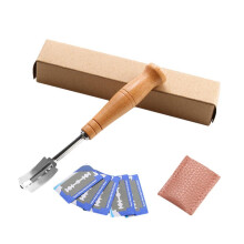 Premium Handcrafted Bread Lame for Dough Scoring – 10 Blades + Leather Protector Cover, Compatible with Sourdough