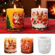 Silikonová forma pro kutily pro ruční výrobu Santa Clause z pryskyřice, aromaterapii, výrobu svíček a projekty odlévání sádry