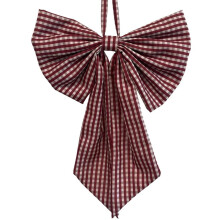 Couronne de Noël à carreaux Pekkaxy avec nœud papillon 25 x 35 cm, décoration de porte, murale, de fenêtre ou de jardin.