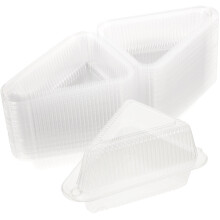 Lot de 100 boîtes à gâteaux triangulaires jetables, en PET avec couvercles, 13,5 x 11 x 8 cm, transparentes, pour sandwichs/pâtisseries,