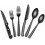 Stainless Steel Flatware Set Black Hammered 24-Pc 1