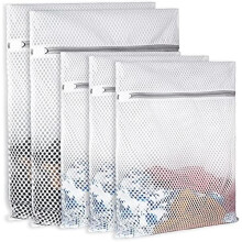 Extra Large Honeycomb Mesh Laundry Bag, 125gsm Net Fabric, Durable & Reusable Delicate Wash Bag for Lingerie, Clothes, Jeans, Towels, Socks (2L+3M)