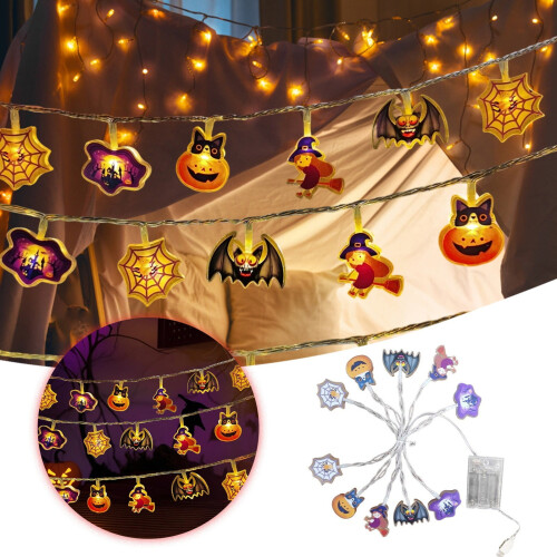 Ακρυλικά φωτάκια Halloween 6M, 40 LED, τροφοδοτούνται με μπαταρία/USB, λειτουργία αργού