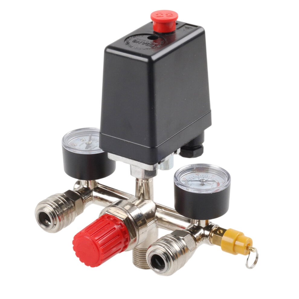 90-125Psi 220V Air Compressor Pressure Valves Switchs Manifold Relief Regulator Gauges Lighting Accessories Switches 9450273962207