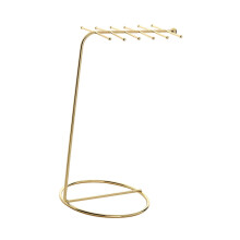 Organizador de collares, soporte para exhibir joyas, estante de almacenamiento portátil, elegante y versátil, color dorado.