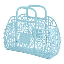 Bathroom Hollowed Out Wash Storage Basket Bath Basket Plastic Bath Basket Foldable Mesh Hand Basket Bath Basket (24X21X9.5Cm)